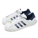 adidas 休閒鞋 Superstar 男鞋 女鞋 白 藍 貝殼頭 刺繡 金扣 愛迪達 ID1373