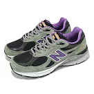 New Balance 休閒鞋 990 V3 男鞋 綠紫黑 美製 拼接 麂皮 緩衝 碳板 經典 NB M990TC3─D