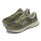 New Balance 休閒鞋 990 V6 男鞋 軍綠 米白 美製 拼接 麂皮 緩衝 經典 NB U990TB6─D