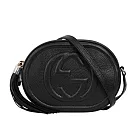 GUCCI SOHO 系列流蘇橢圓造型拉鍊斜背包 (黑色)