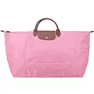 LONGCHAMP LE PLIAGE系列短把再生尼龍摺疊水餃旅行袋(特大) 棉花糖粉
