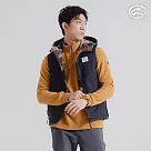ADISI 男雙面穿撥水防風保暖連帽背心 AV2421098 (M─XL)|羊絨感 防潑水 保暖背心 防風 M 黑/迷彩卡黑