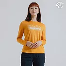 ADISI 女圓領圖騰雲彩紗透氣快乾保暖上衣 AL2421037 (S─2XL)|磨毛 輕量 排汗 速乾 彈性 M 杏黃