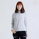 ADISI 女半門襟動態保暖快乾上衣 AL2421086 (S─2XL)|磨毛 鬆餅紋 抗靜電 彈性 吸濕 速乾 M 栗灰