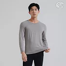 ADISI 男美麗諾混紡羊毛圓領彈性保暖衣 AU2521001 (S─2XL)|吸濕 透氣 抗臭 抑菌 抗靜電 內著衣 M 灰棕