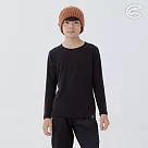ADISI 童美麗諾混紡羊毛圓領彈性保暖衣 AU2521005 (130─160)|吸濕 透氣 抗臭 抑菌 抗靜電 內著衣 130 濃墨黑
