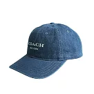 COACH 刺繡標誌棉質棒球帽 M─L(牛仔藍)