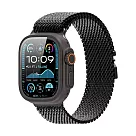 Apple Watch (38/40/41/42(十代)/42/44/45/46/49) 米蘭 Air 磁吸錶帶 不鏽鋼 ─黑色─42/44/45/46/49