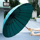 【日本霜山】24骨防風大傘面晴雨兩用竹柄自動傘─ 墨綠
