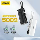 ASPOR 隱藏直插式口袋行動電源(數顯20W快充版) Lightning款(黑色)
