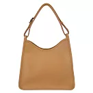 LONGCHAMP LE FOULONNÉ系列牛皮單肩包(中) 胡桃棕
