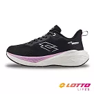 【LOTTO 義大利】女 寬楦 GT 600厚彈輕量跑鞋─ 23.5cm 月蝕黑