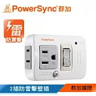 群加 PowerSync 2P+3P 1開2插防雷擊節能壁插(TWTM12SN)