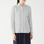 [MUJI無印良品]女有機亞麻水洗襯衫L灰銀