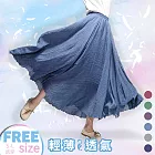 【A.Cheter】法國飛舞飄逸鈴蘭羅曼蒂克沁涼長裙#j103747FREE湖藍