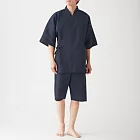 [MUJI無印良品]男有機棉細褶紋織甚平M暗藍