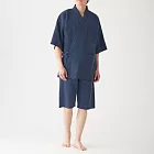 [MUJI無印良品]男有機棉鬆餅紋甚平M深藍