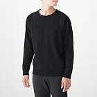 [MUJI無印良品]男棉混裏毛圓領衫L黑色