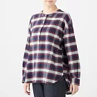 [MUJI無印良品]女新疆棉法蘭絨長版衫M~L深藍格紋
