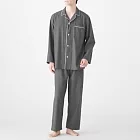 [MUJI無印良品]男有機棉無側縫法蘭絨家居睡衣L墨灰