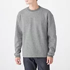 [MUJI無印良品]男聚酯纖維針織刷毛圓領衫S-M灰色