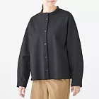 [MUJI無印良品]女新疆棉二重織立領襯衫M~L黑色