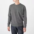 [MUJI無印良品]男氂牛毛混羊毛圓領針織衫S灰色