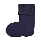 [MUJI無印良品]兒童棉混腳跟特殊編織內裏圈絨厚織直角襪深藍15~19cm