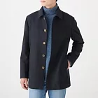 [MUJI無印良品]男法國羊毛混縮絨短大衣S暗藍