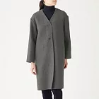 [MUJI無印良品]女法國羊毛混雙面大衣S深灰
