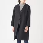 [MUJI無印良品]女法國羊毛混雙面大衣S暗藍