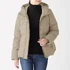 [MUJI無印良品]女澳洲羽絨防潑水連帽風衣外套S卡其米