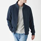 [MUJI無印良品]男棉混內裏絨毛拉鍊外套S暗藍