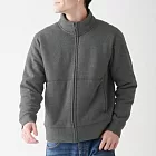 [MUJI無印良品]男棉混內裏絨毛拉鍊外套S墨灰