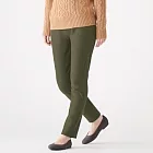 [MUJI無印良品]女棉混彈性內裏刷毛緊身長褲S卡其綠