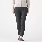 [MUJI無印良品]女棉混彈性內裏刷毛緊身長褲S墨灰