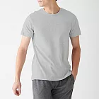 [MUJI無印良品]男有機棉無側縫天竺圓領短袖衫/2入XS灰色