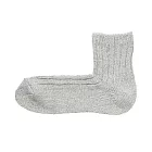 [MUJI無印良品]男棉混節紗直角短襪銀灰25~27cm