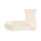 [MUJI無印良品]男棉混節紗直角短襪象牙白25~27cm