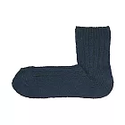 [MUJI無印良品]男棉混節紗直角短襪暗藍25~27cm