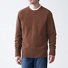 [MUJI無印良品]男氂牛毛混羊毛圓領針織衫XL煙燻橘