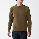 [MUJI無印良品]男美麗諾羊毛中密織圓領針織衫XL深米