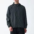 [MUJI無印良品]男抗UV防潑水聚酯纖維風衣外套S黑色