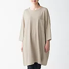 [MUJI無印良品]女有機棉緊密天竺織洋裝ONE SIZE淺米