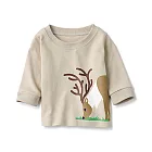[MUJI無印良品]新生兒有機棉弱撚印花長袖T恤70馴鹿