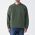 [MUJI無印良品]男聚酯纖維彈性鋪棉套衫L-XL卡其綠