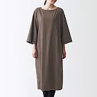 [MUJI無印良品]女氂牛毛混棉洋裝M-L摩卡棕