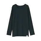 [MUJI無印良品]兒童有機棉保暖長袖T恤110黑色