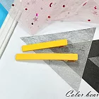 【卡樂熊】簡約霧面方形2入組造型髮夾/邊夾(三色)- 黃色