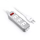 【台灣製造】RASTO FE1 一開四插二孔延長線 1.8M 灰 灰